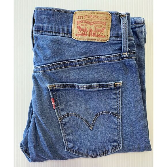 Levis Mid Rise Skinny Faded Blue Denim Jeans Women's Size 28 X 30 (actual 26x30) - Picture 4 of 13